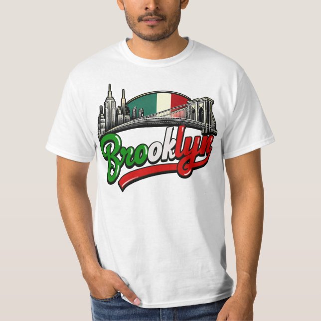Brooklyn Italienska Retro Stil T Shirt (Framsida)