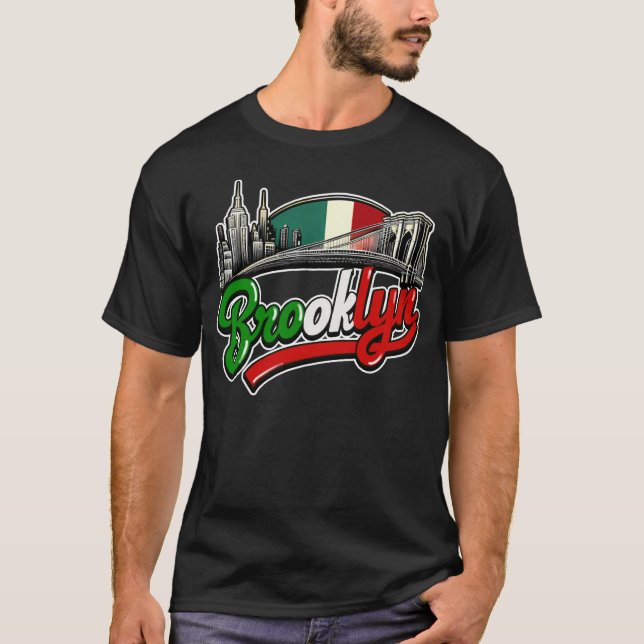 Brooklyn Italienska Retro Stil T Shirt (Framsida)
