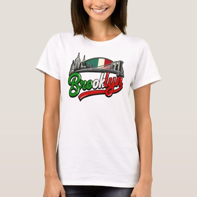 Brooklyn Italienska Retro Stil T Shirt (Framsida)
