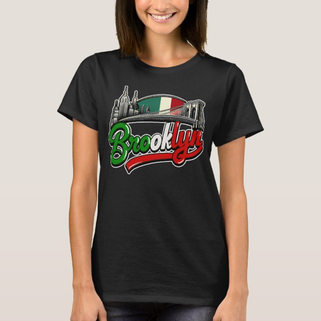 Brooklyn Italienska Retro Stil T Shirt (Framsida)