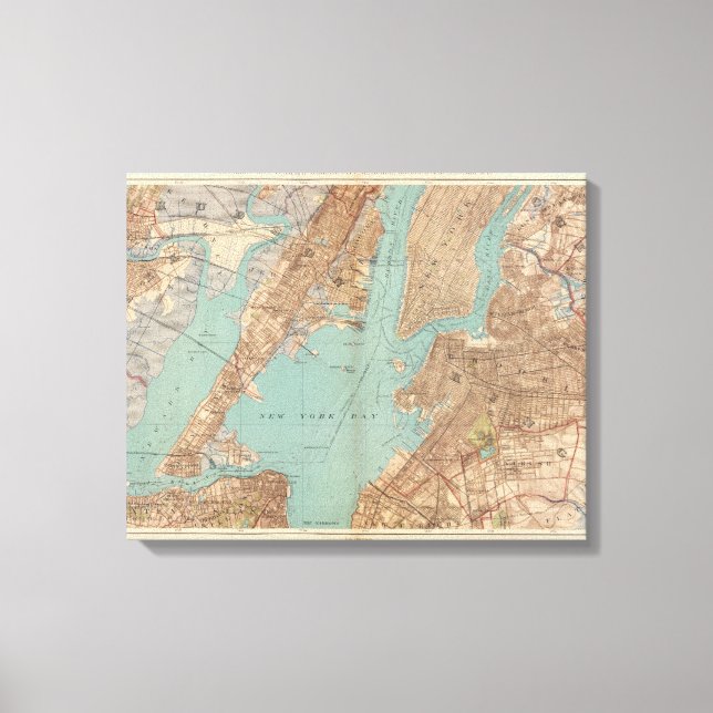 Brooklyn, Jersey City och Hoboken Canvastryck (Framsida)