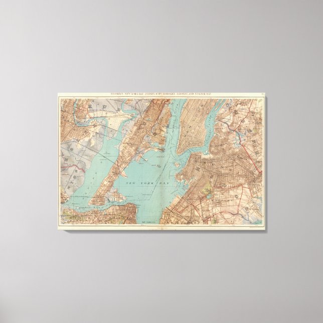 Brooklyn, Jersey City och Hoboken Canvastryck (Framsida)