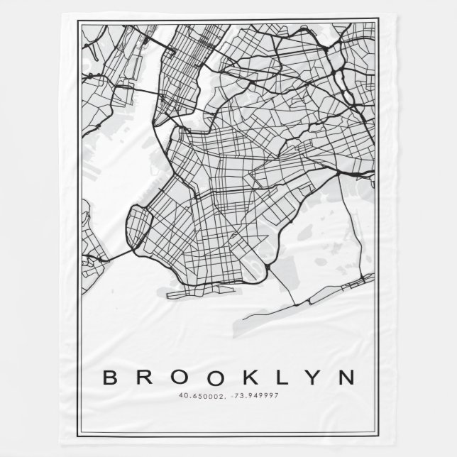 Brooklyn Karta Illustration Fleecefilt (Framsidan)