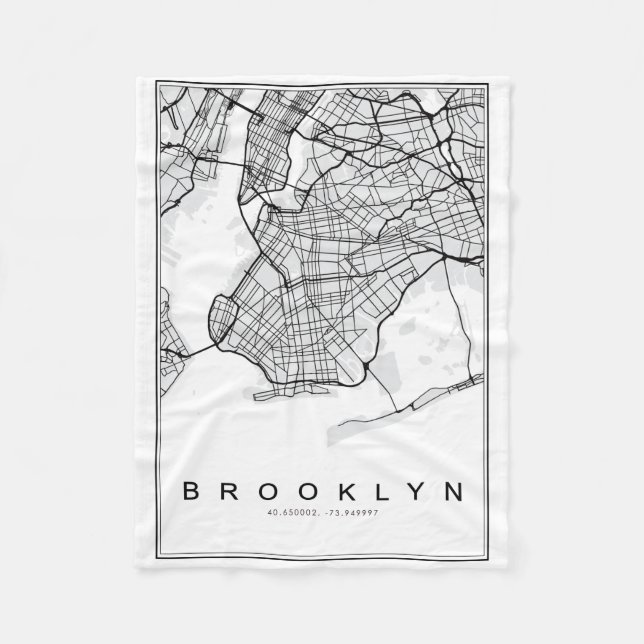 Brooklyn Karta Illustration Fleecefilt (Framsidan)