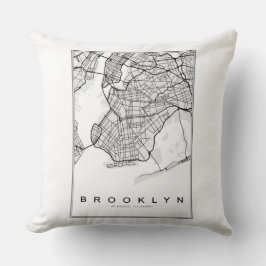 Brooklyn Karta Illustration Kudde