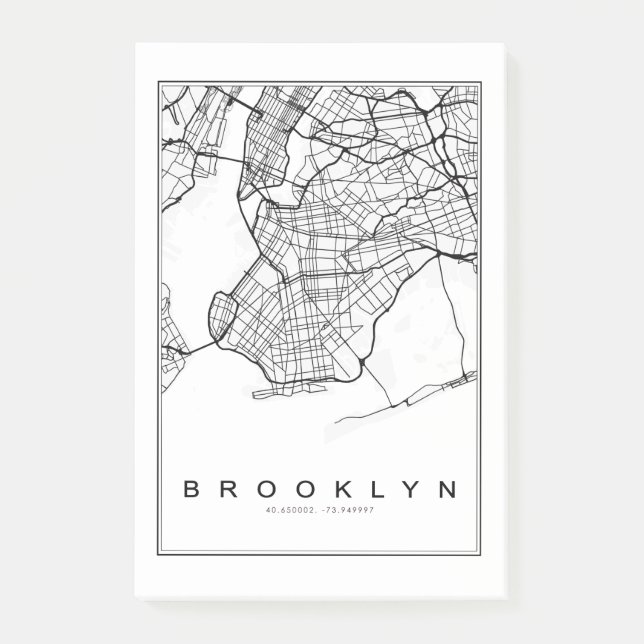 Brooklyn Karta Illustration Post-it Block (Framsida)