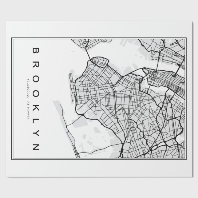 Brooklyn Karta Illustration Presentpapper (Platt)