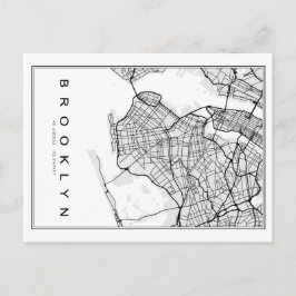 Brooklyn Karta Illustration Vykort