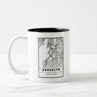 Brooklyn Light City Karta Två-Tonad Mugg