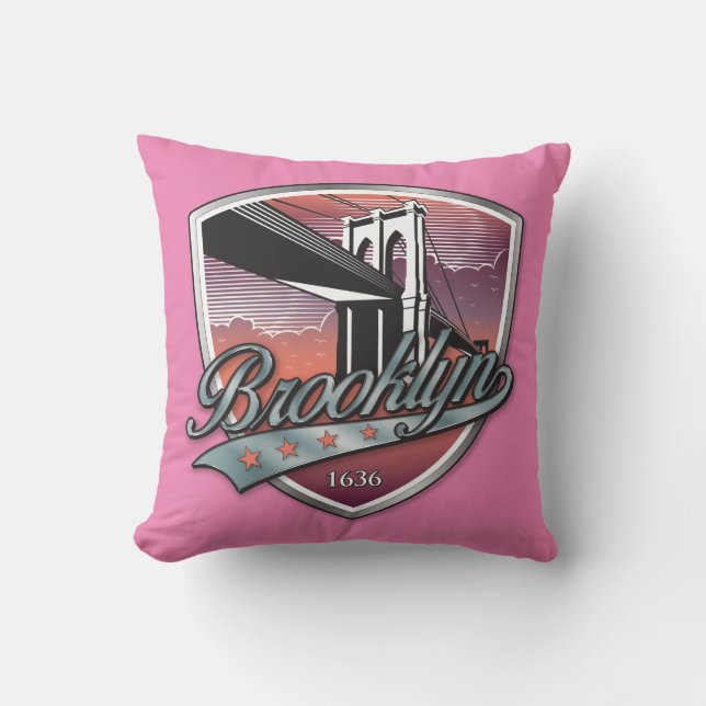 Brooklyn Logotyp Design Pillow Kudde (Framsida)
