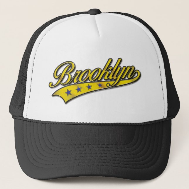 Brooklyn Logotyp Guld Embossed Keps (Framsida)