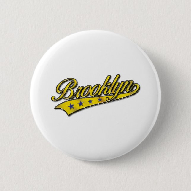 Brooklyn Logotyp Guld Embossed Knapp (Framsida)