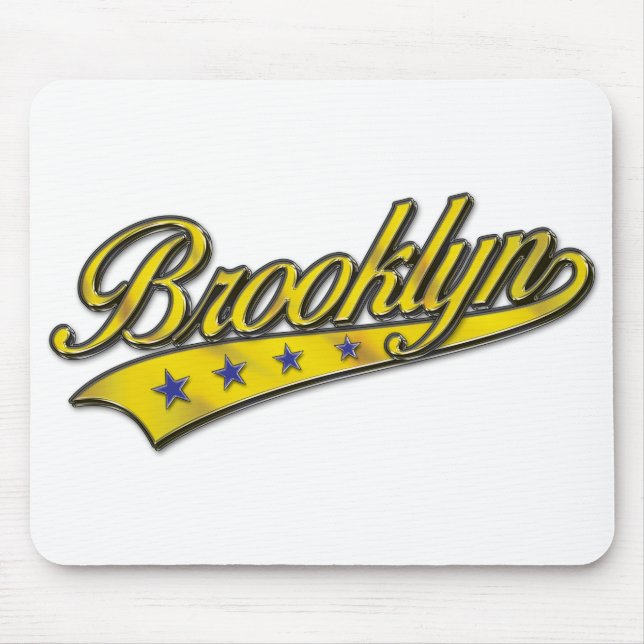 Brooklyn Logotyp Guld Embossed Musmatta (Framsidan)