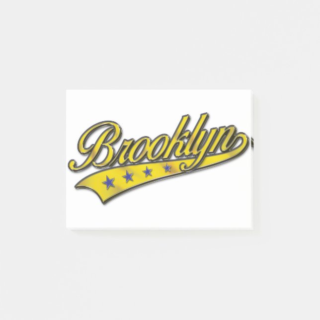 Brooklyn Logotyp Guld Embossed Post-it Block (Framsida)