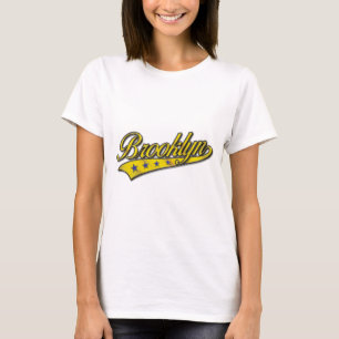 Brooklyn Logotyp Guld Embossed T Shirt