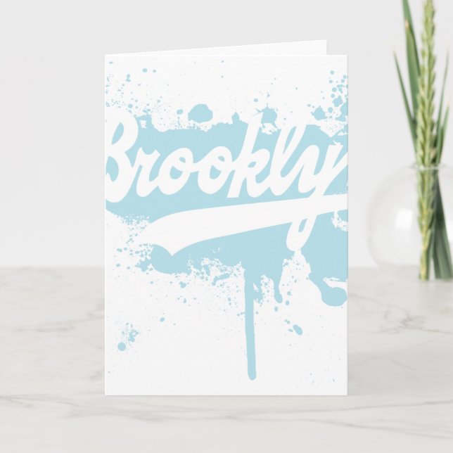 Brooklyn målade blåtthälsningkortet kort (Framsida)