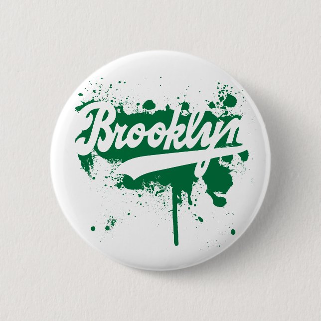 Brooklyn målade grönt knäppas knapp (Framsida)