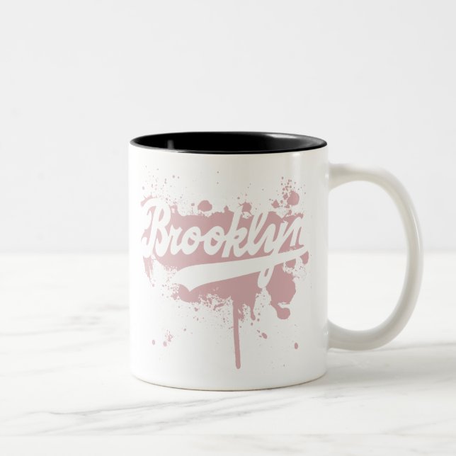 Brooklyn målade rosamuggen Två-Tonad mugg (Höger)