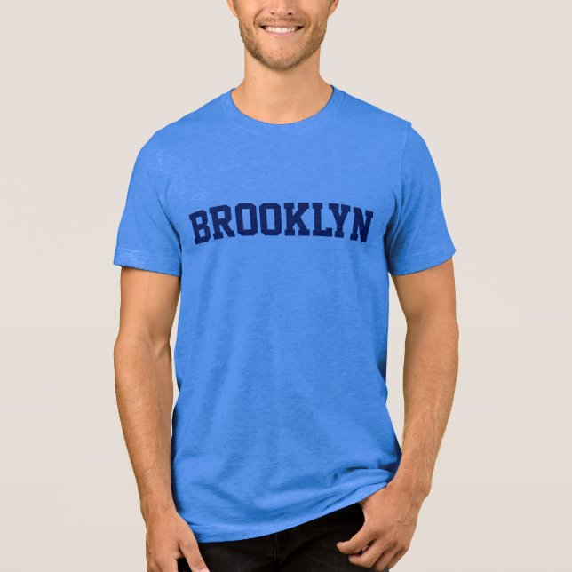 BROOKLYN MANAR lerSHIRT - BLUE T Shirt (Framsida)
