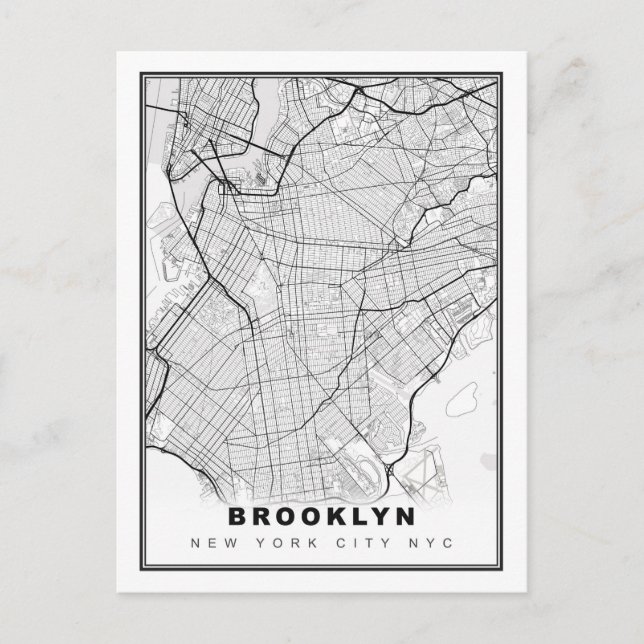 Brooklyn Map Helg Vykort (Framsida)