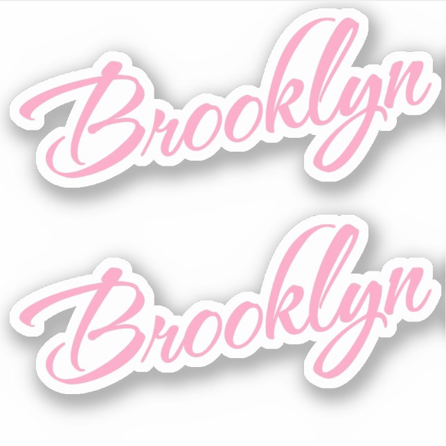 Brooklyn namn x2 vinyl klistermärken (Framsida)