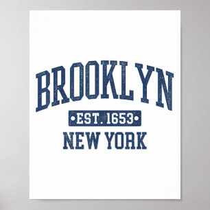 Brooklyn New York All Vintage Sports Design Poster