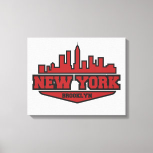 Brooklyn New York Blockera Stil-skript Canvastryck