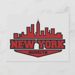 Brooklyn New York Blockera Stil-skript Vykort
