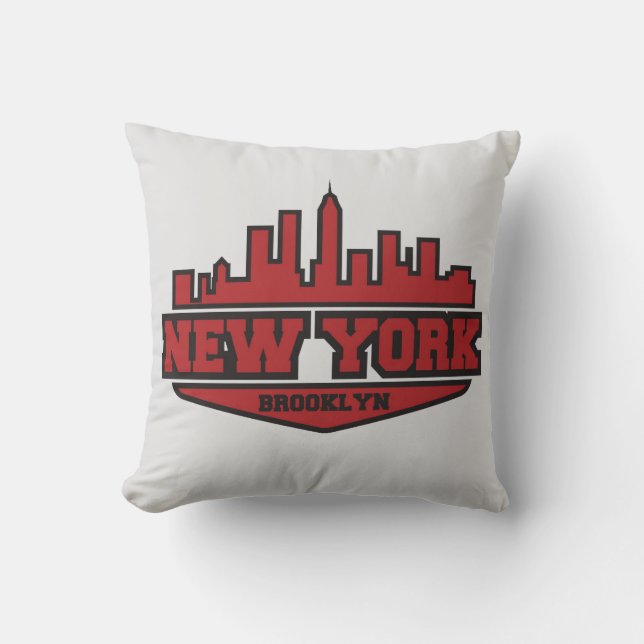 Brooklyn New York | Blockstilsmanus Kudde (Framsida)