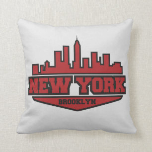 Brooklyn New York Blockstilsmanus Kudde