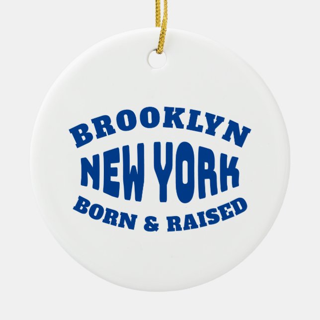 Brooklyn New York Born and Razed Julgransprydnad Keramik (Framsidan)