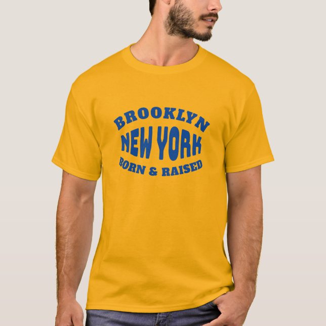 Brooklyn New York Born and Razed T Shirt (Framsida)