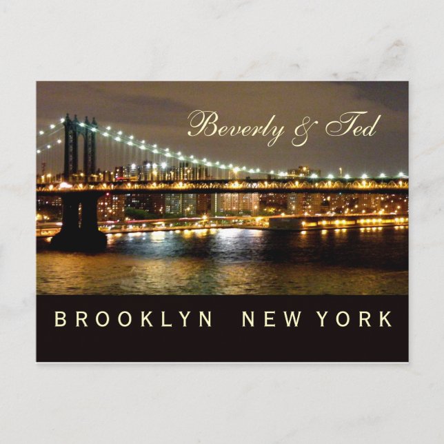 Brooklyn New York bröllopdesign Vykort (Framsida)