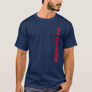 Brooklyn New York City Nyc Navy Blue Red Manar T Shirt