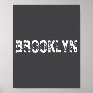 Brooklyn New York City Nyc Vit Text Nostalgisk Poster