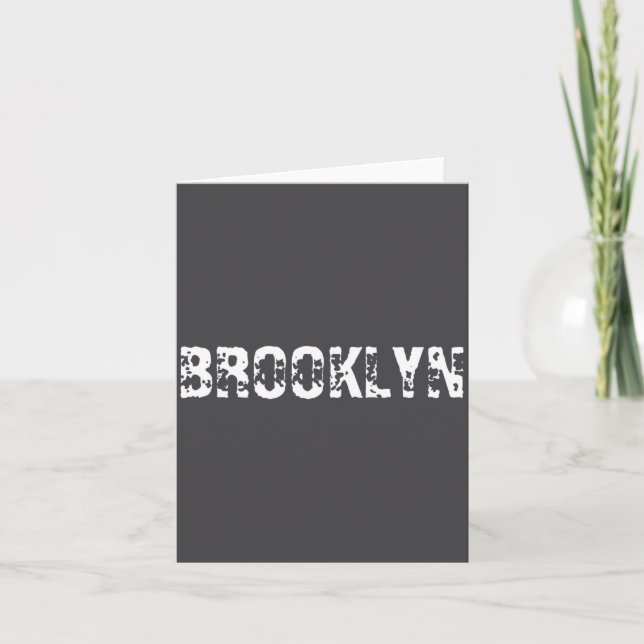 Brooklyn New York City Nyc White Text Nostalgic  Kort (Framsida)