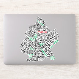 Brooklyn New York City Ord Art Karta Klistermärken