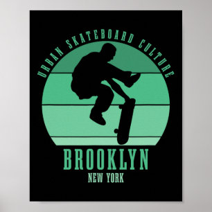 Brooklyn New York City Skateboardare Urna Skateboa Poster