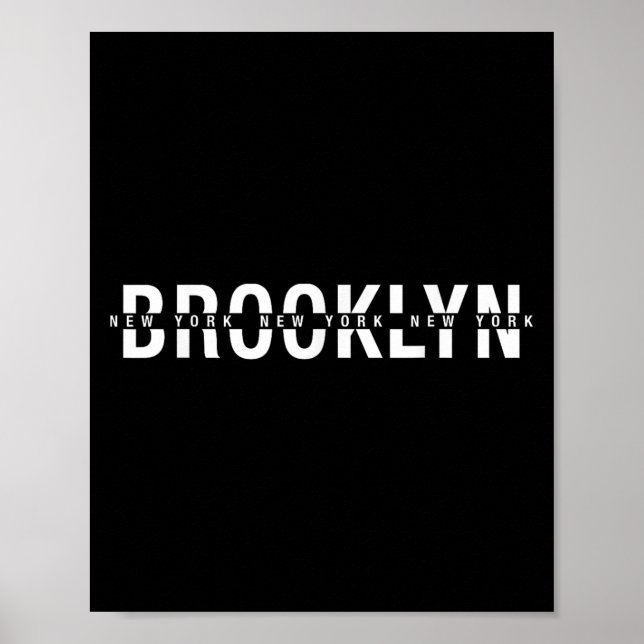 Brooklyn New York City Tee Shirts, Brooklyn Nyc Gr Poster (Framsidan)