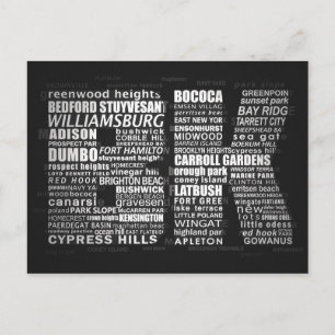 Brooklyn New York City Typografiskt vykort