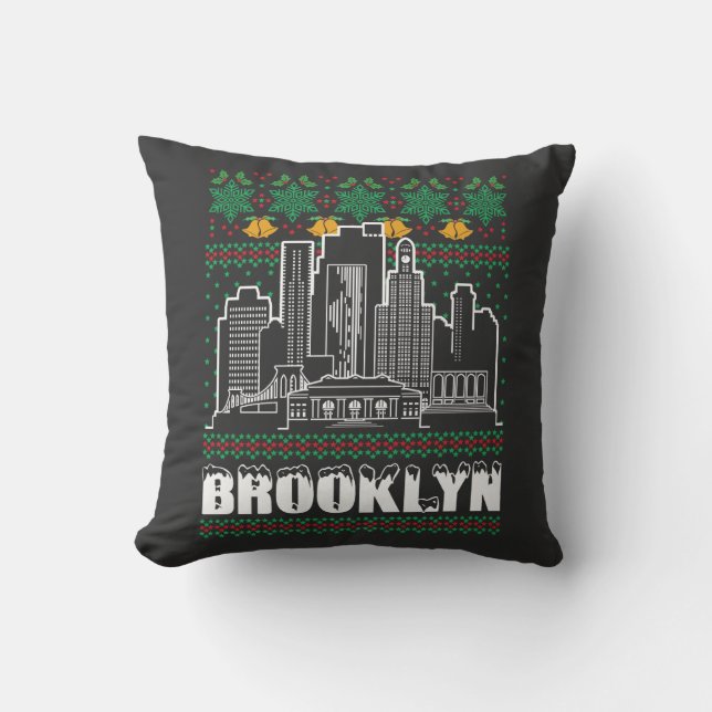 Brooklyn New York God jul Kudde (Framsida)