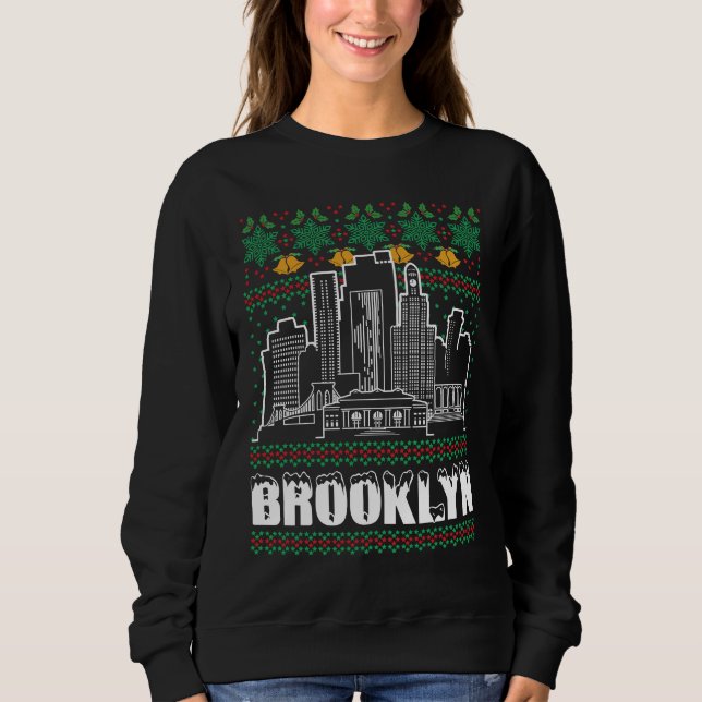 Brooklyn New York God jul T Shirt (Framsida)