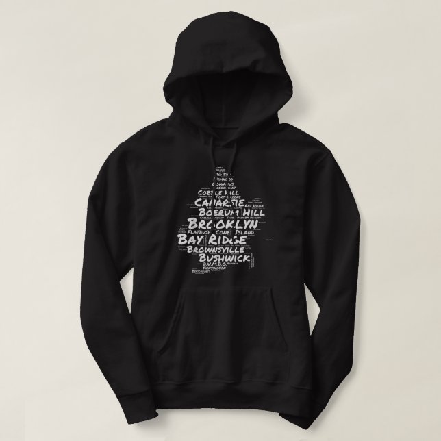 Brooklyn New York-grannländerna Ord Cloud Brookly Hoodie (Design framsida)