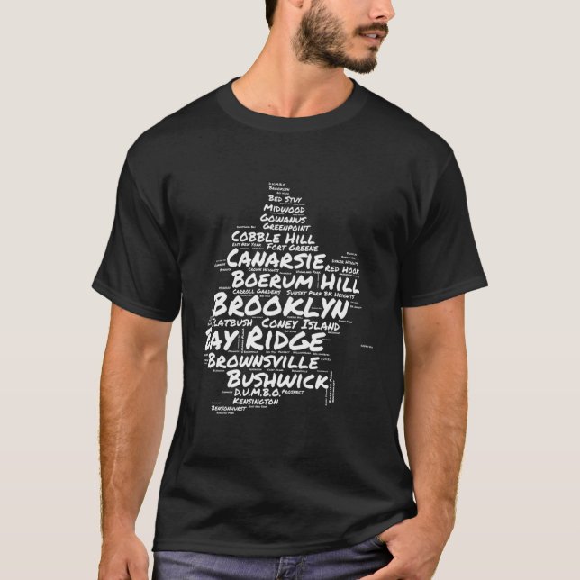 Brooklyn New York-grannländerna Ord Cloud Brookly T Shirt (Framsida)