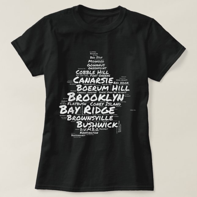 Brooklyn New York-grannländerna Ord Cloud Brookly T Shirt (Design framsida)