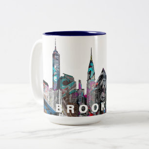 Brooklyn, New York i graffiti Två-Tonad Mugg