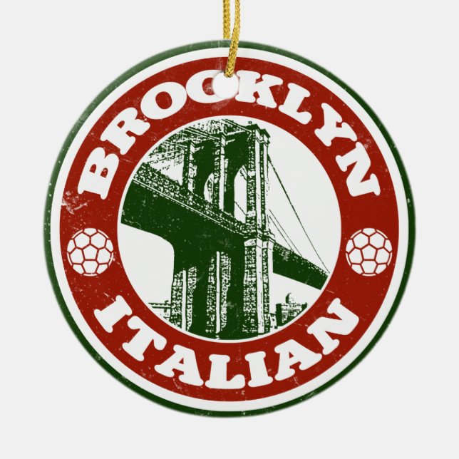 Brooklyn New York italienare Julgransprydnad Keramik (Framsidan)