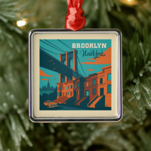 Brooklyn New York Julgransprydnad Metall