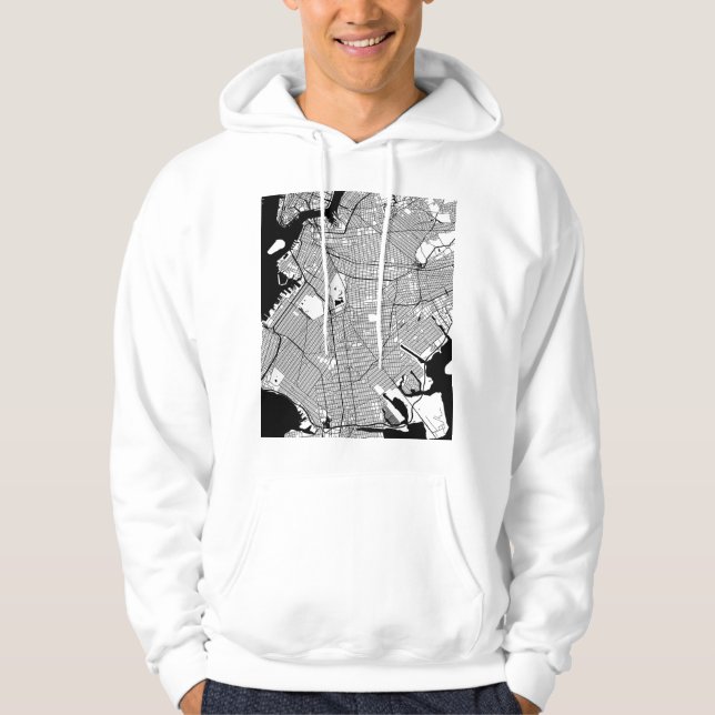 Brooklyn New York-karta Hoodie (Framsida)