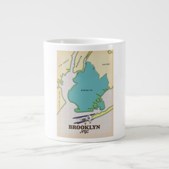 Brooklyn New York Karta Jumbo Mugg (Framsidan)